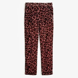 J. Crew Pull-on Easy Pant in🌹Rose Leopard Velvet